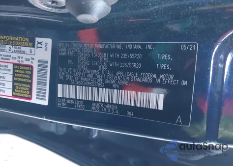 2021 Toyota Highlander Hybrid Limited из США, поврежденный, VIN 5TDXBRCH0MS527893